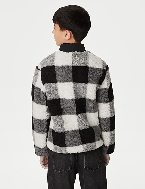 Borg Checked Zip Jumper (6-16 Yrs)