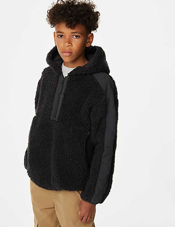 Borg Half Zip Hoodie (6-16 Yrs)