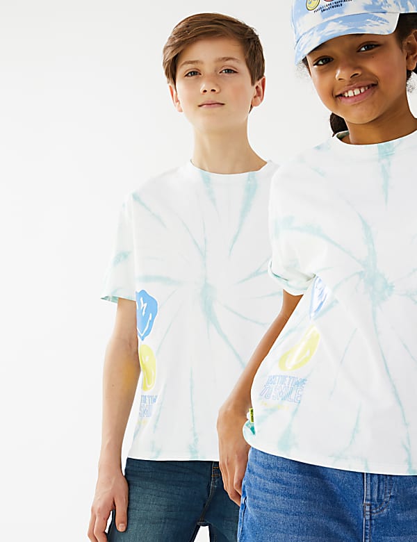 SmileyWorld® Pure Cotton Tie Dye  T-Shirt (6-16 Yrs)