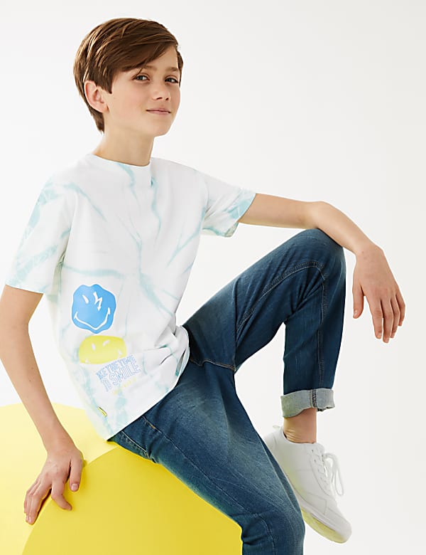 SmileyWorld® Pure Cotton Tie Dye  T-Shirt (6-16 Yrs)