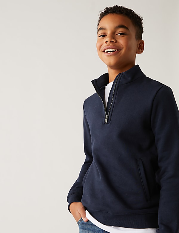 Cotton Rich Zip Sweatshirt