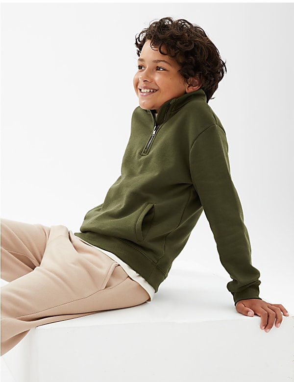 Cotton Rich Zip Sweatshirt
