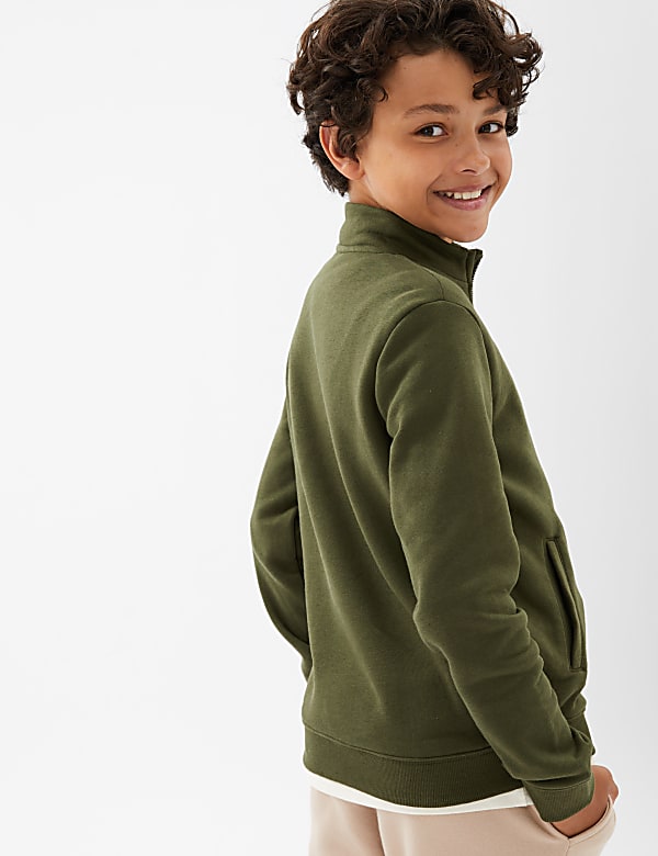 Cotton Rich Zip Sweatshirt