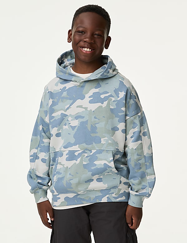 Cotton Rich Camouflage Hoodie 6 16 Yrs MULTI Hoodies M S AU