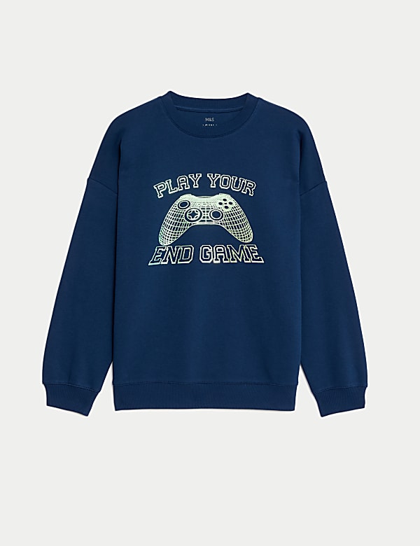 Cotton Rich Play Your End Game Sweatshirt (6-16 Yrs) - OM