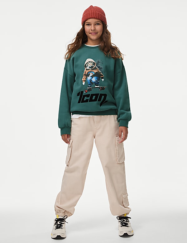 Cotton Rich Icon Skate Print Sweatshirt (6-16 Yrs)