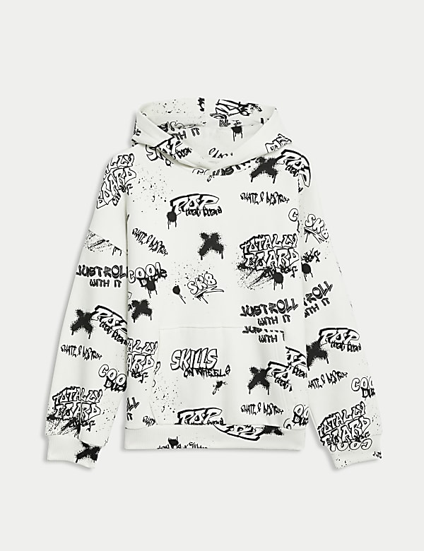 Graffiti print hoodie deals