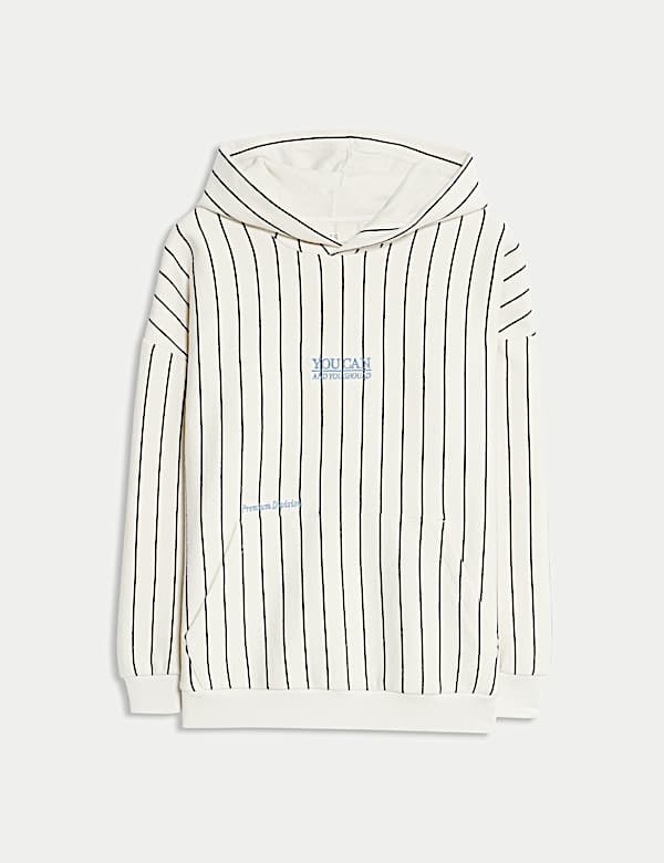 Cotton Rich Striped Graphic Hoodie (6-16 Yrs) - DK