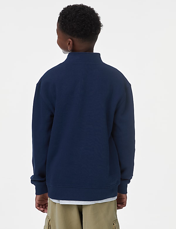 Cotton Rich Half Zip Sweatshirt (6-16 Yrs) - ID