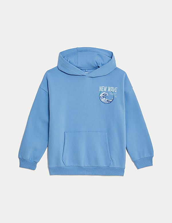 Cotton Rich New Wave Hoodie 6 16 Yrs BLUE Hoodies M S GR