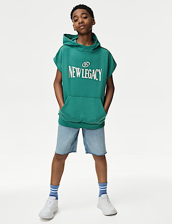 Cotton Rich Graphic Sleeveless Sweatshirt (6-16 Yrs) - AT