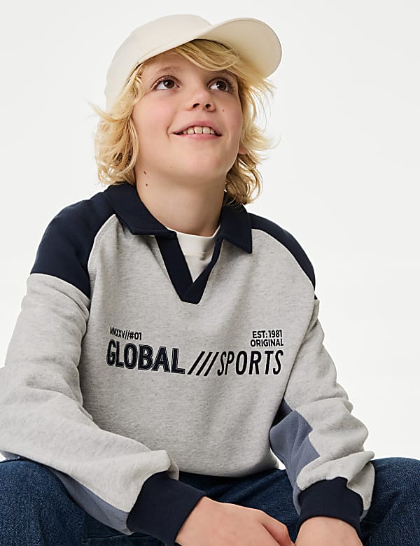 Sweat sport en coton avec texte (du 6&nbsp;au 16&nbsp;ans) - LU