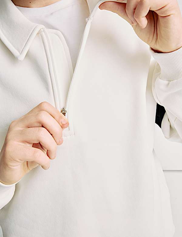 Cotton Rich Quarter Zip Sweatshirt (6-16 Yrs) - NL