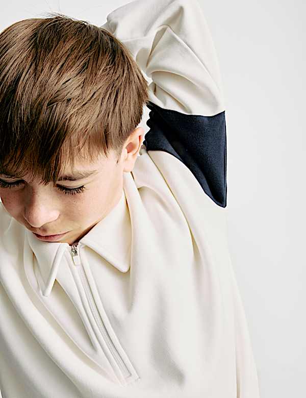 Cotton Rich Quarter Zip Sweatshirt (6-16 Yrs) - NL