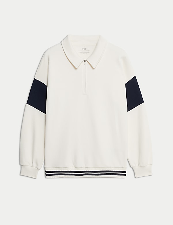 Cotton Rich Quarter Zip Sweatshirt (6-16 Yrs) - NL