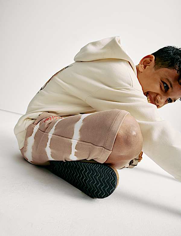 Katoenrijk capuchonvest met rits en print (6-16 jaar) - NL