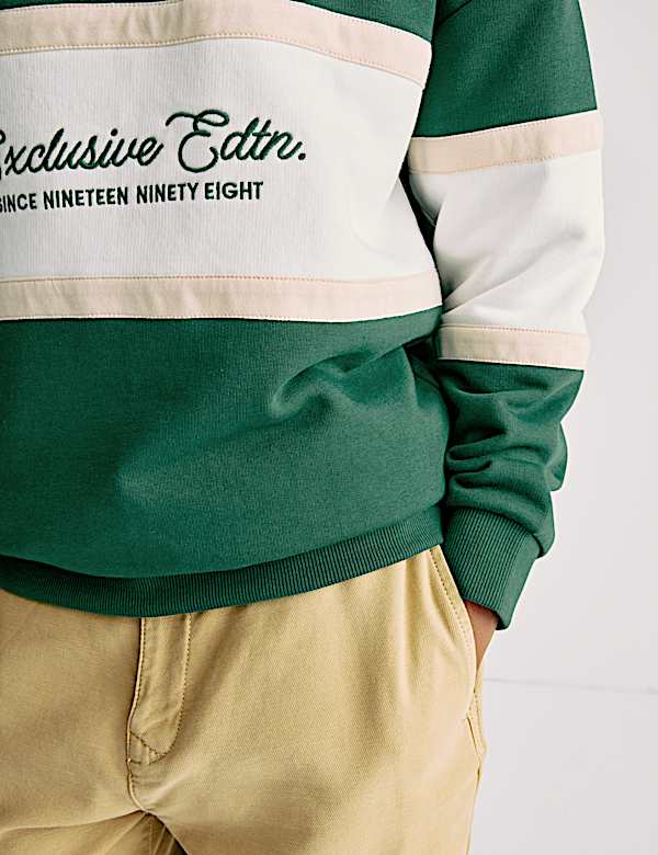 Cotton Rich Colour Block Rugby Top (6-16 Yrs) - FR