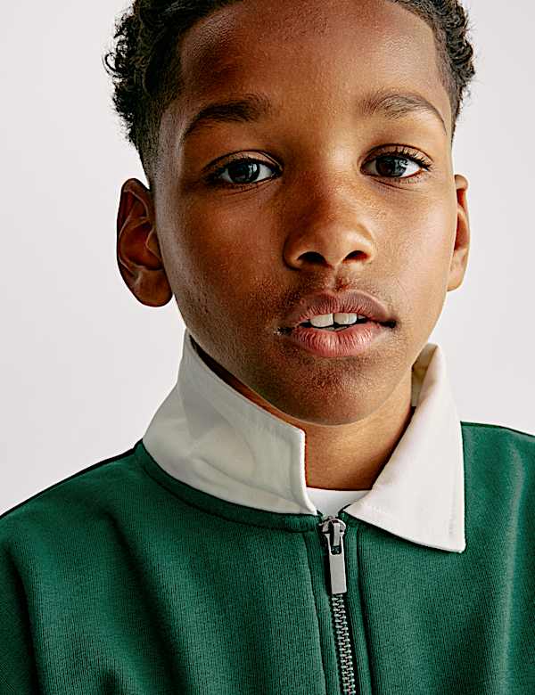 Cotton Rich Colour Block Rugby Top (6-16 Yrs) - FR