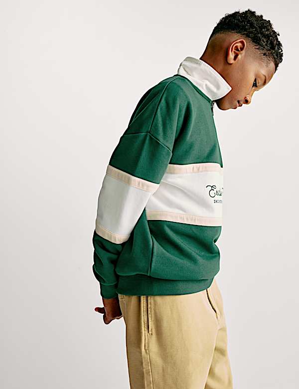 Cotton Rich Colour Block Rugby Top (6-16 Yrs) - FR