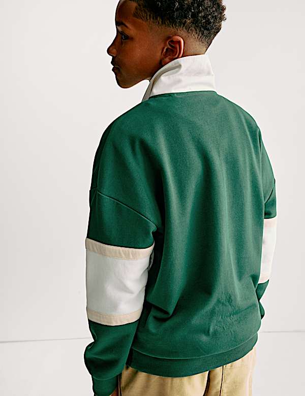 Cotton Rich Colour Block Rugby Top (6-16 Yrs) - FR