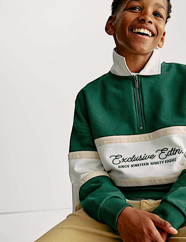 Cotton Rich Colour Block Rugby Top (6-16 Yrs) - FR