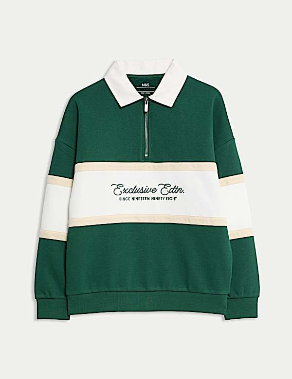 Cotton Rich Colour Block Rugby Top (6-16 Yrs) - FR