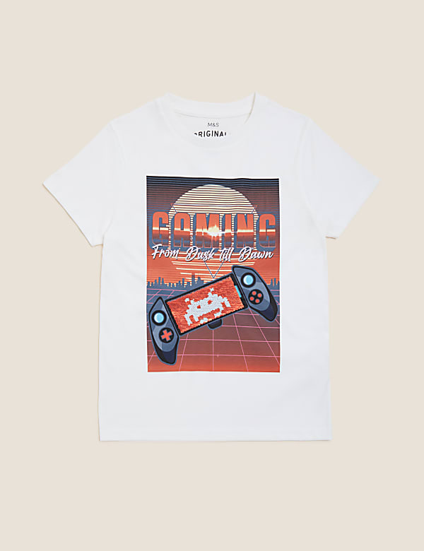 Pure Cotton Graphic Round Neck Top