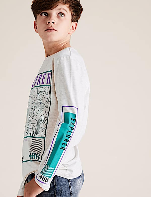 Cotton Rich Explorer Slogan Top (6-16 Yrs)