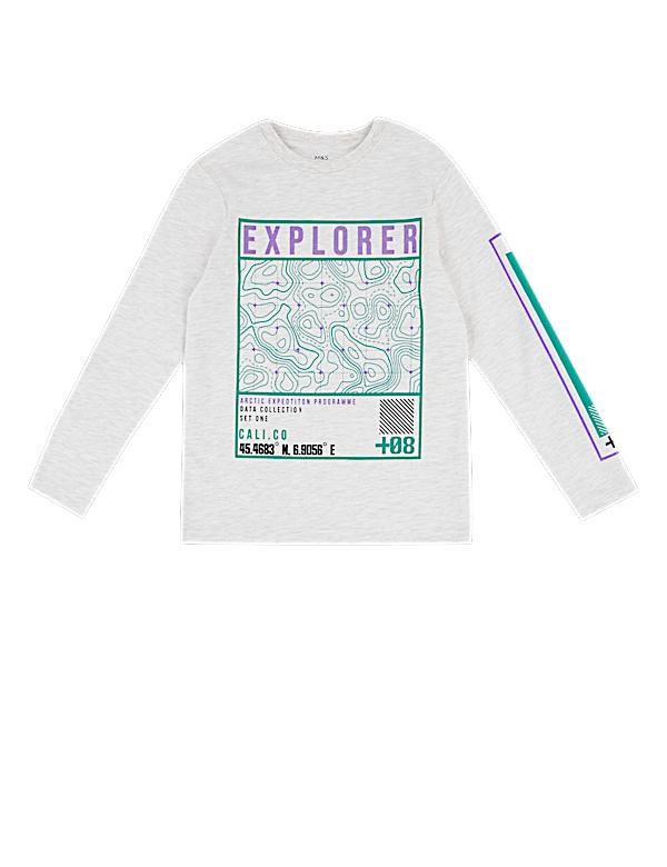 Cotton Rich Explorer Slogan Top (6-16 Yrs)