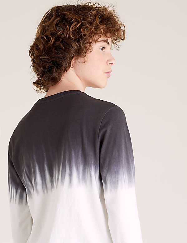 Pure Cotton Slogan Dip Dye Top