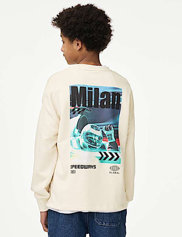 Cotton Rich Racing Graphic Long Sleeve Top (2-16 Yrs) - GR