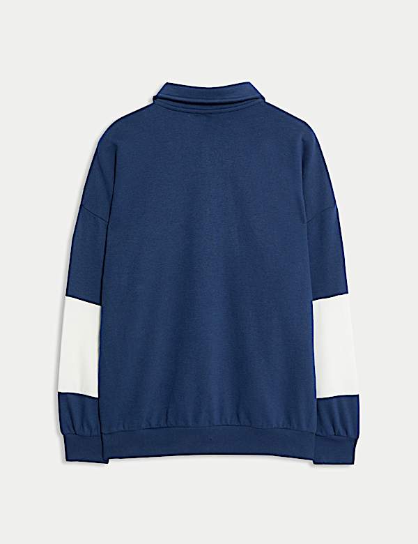 Cotton Rich Colour Block Rugby Top (6-16 Yrs)