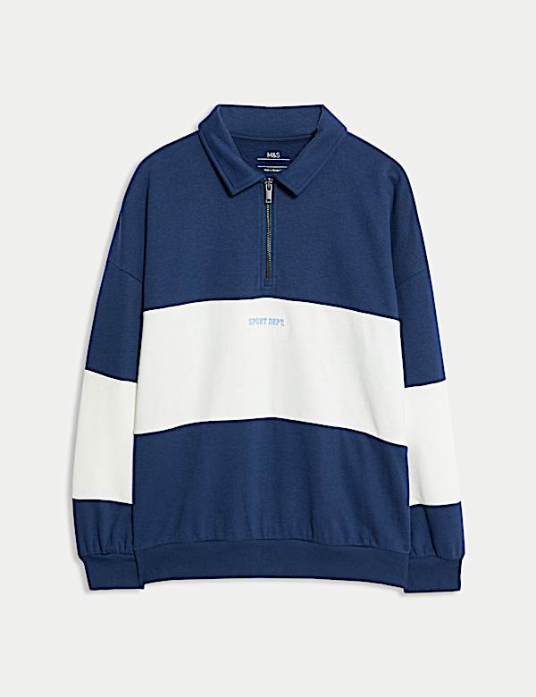 Cotton Rich Colour Block Rugby Shirt (6-16 Yrs) - NL