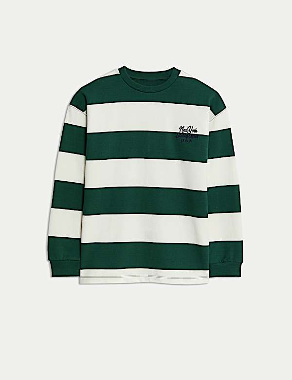 Pure Cotton Striped Long Sleeve Top (6-16 Yrs) - HU
