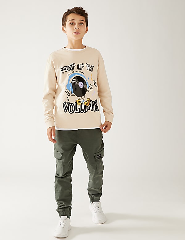 Pure Cotton Music Print Top (6-16 Yrs)