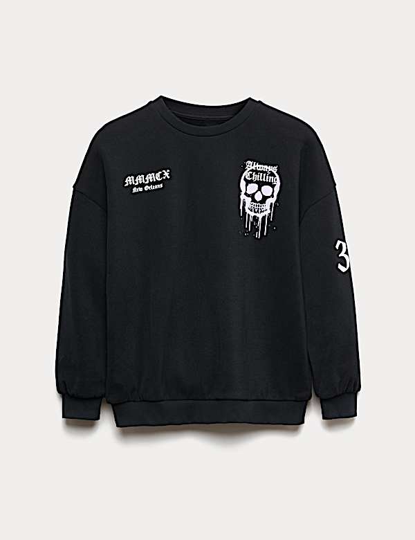 Cotton Rich Halloween Skull Sweatshirt (6-16 Yrs) - NZ
