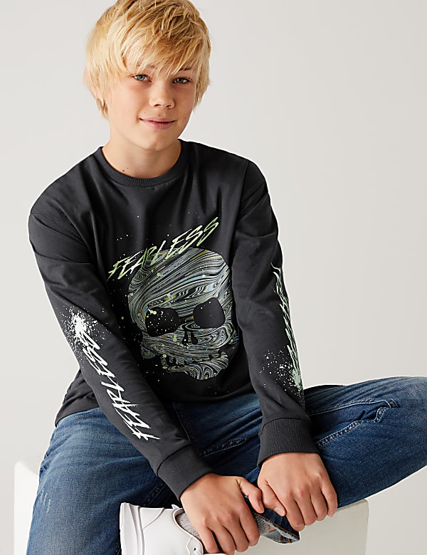 Pure Cotton Skull Top (6-16 Yrs) - JO
