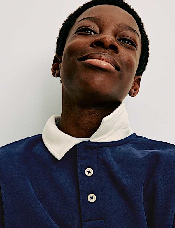 Cotton Rich Rugby Sweatshirt (6-16 Yrs) - DK