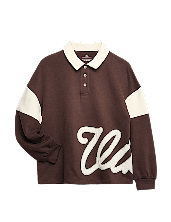 Cotton Rich Rugby Sweatshirt (6-16 Yrs)