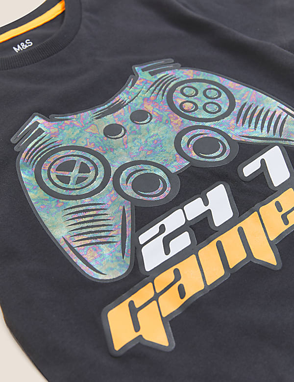 Pure Cotton Gamer Slogan Sequin T-Shirt (6-16 Yrs)