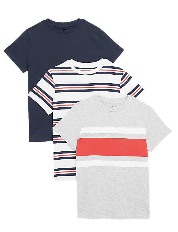 3pk Cotton Rich Assorted T-Shirts (6-16 Yrs)