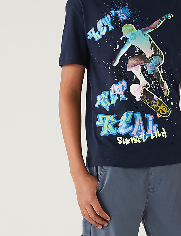 Pure Cotton Skate Print T-Shirt