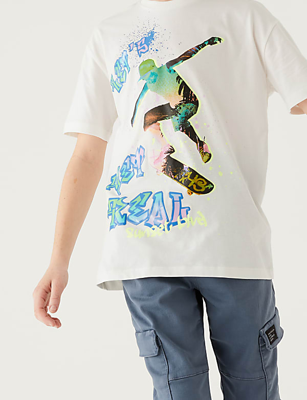 Pure Cotton Skate Print T-Shirt