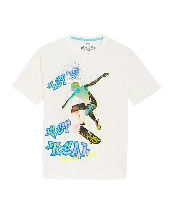 Pure Cotton Skate Print T-Shirt