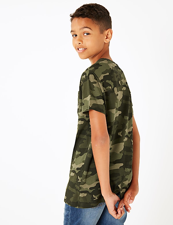 Pure Cotton Camo Print T-Shirt (6-16 Yrs)
