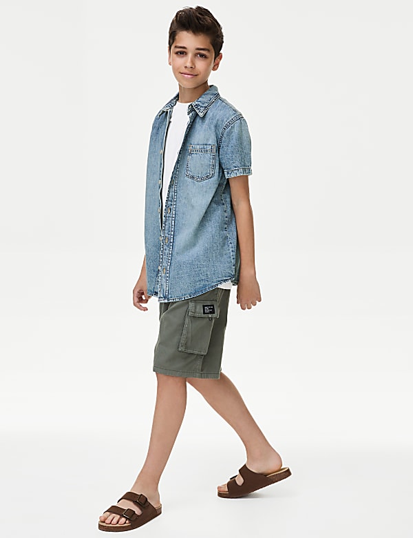 2pc Pure Cotton Denim Shirt & T-Shirt Set (6-16 Yrs)