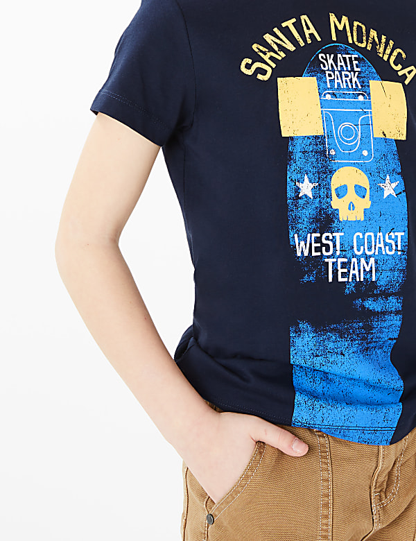 Cotton Santa Monica Slogan T-Shirt (6-16 Yrs)