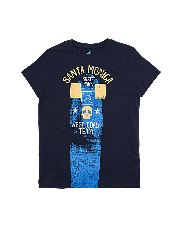 Cotton Santa Monica Slogan T-Shirt (6-16 Yrs)