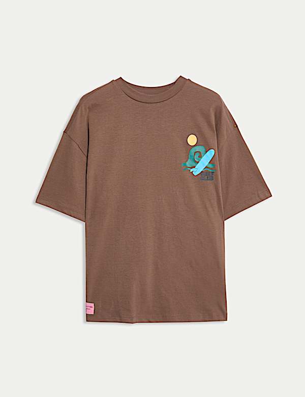 Pure Cotton Wave Graphic T-Shirt (2-16 Yrs)