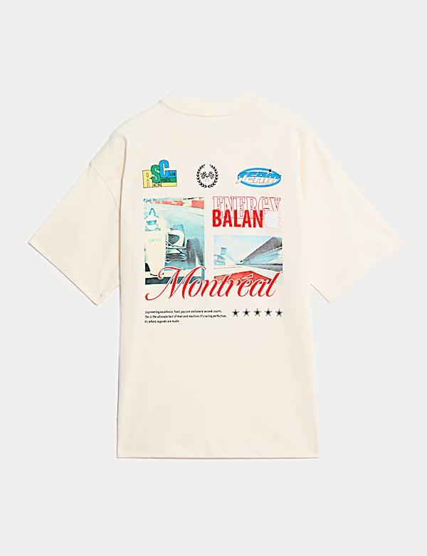 Pure Cotton Motor Racing Graphic T-Shirt (6-16 Yrs)